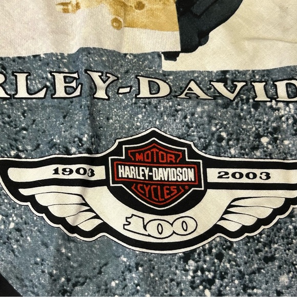 Cool Vintage Harley Davidson 100th Anniversary Bandanna with engine cut-out - Picture 8 of 16